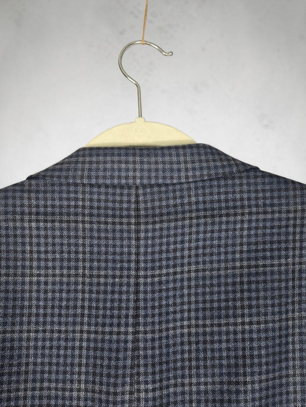 Ralph Lauren Navy Check 2 Button Men's Blazer Wool Silk Blend 46R - Picture 9 of 15